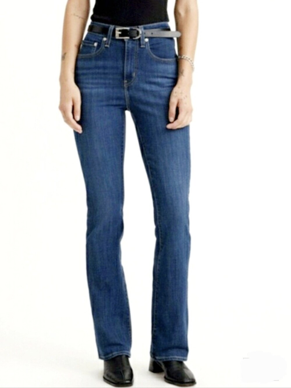 Levi's 725 High-rise Bootcut Hypersoft Jeans Size 28×34 Long Medium Wash Denim